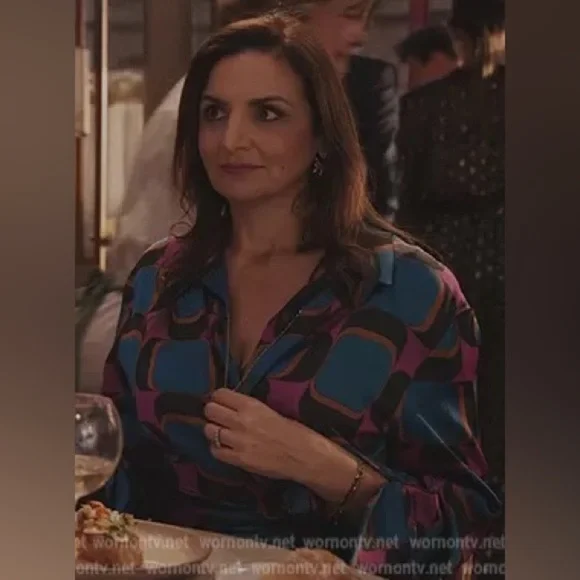 Zara Blue and Purple Geometric Maxi Dress - Picture 13 of 16